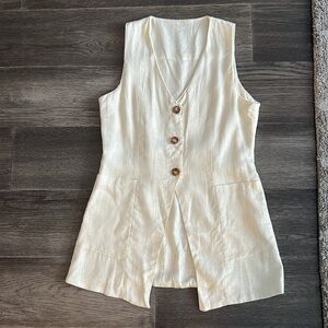 Long linen vest